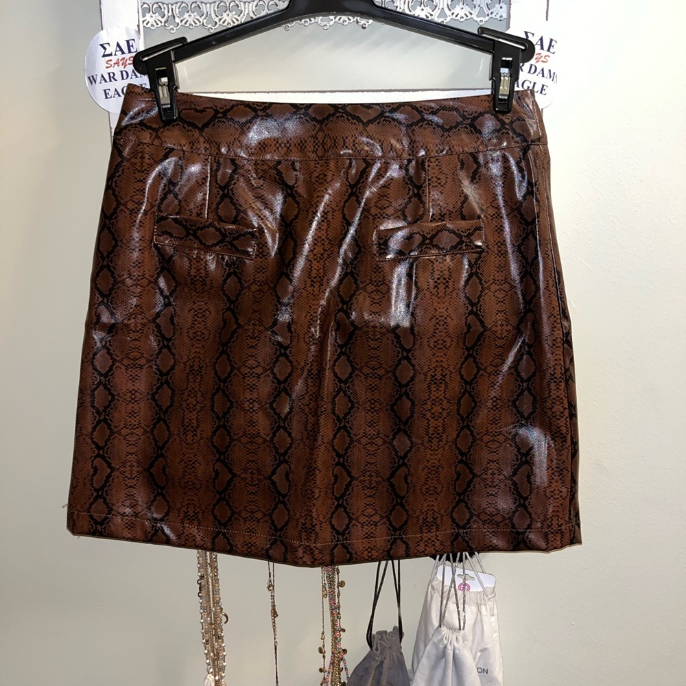 Faux leather skirt